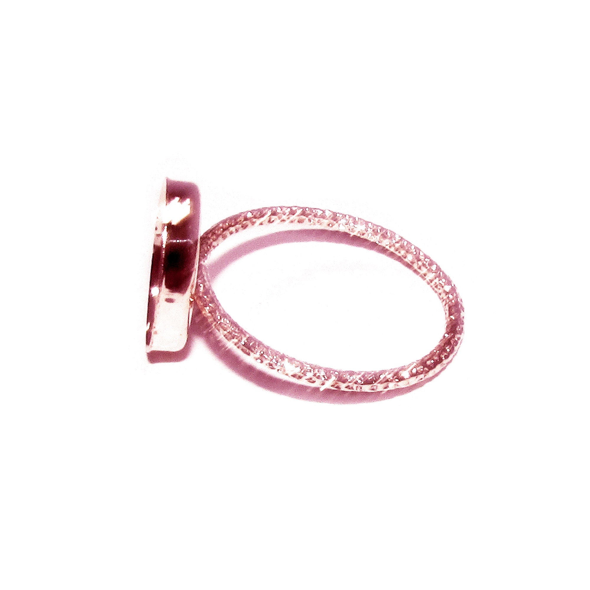 14K Rose gold filled blank ring with bezel cup 10x12 mm size 4, 5, 6, 7, 8, 9, Base ring, Bezel cup, Setting, Jewelry making - 1 piece