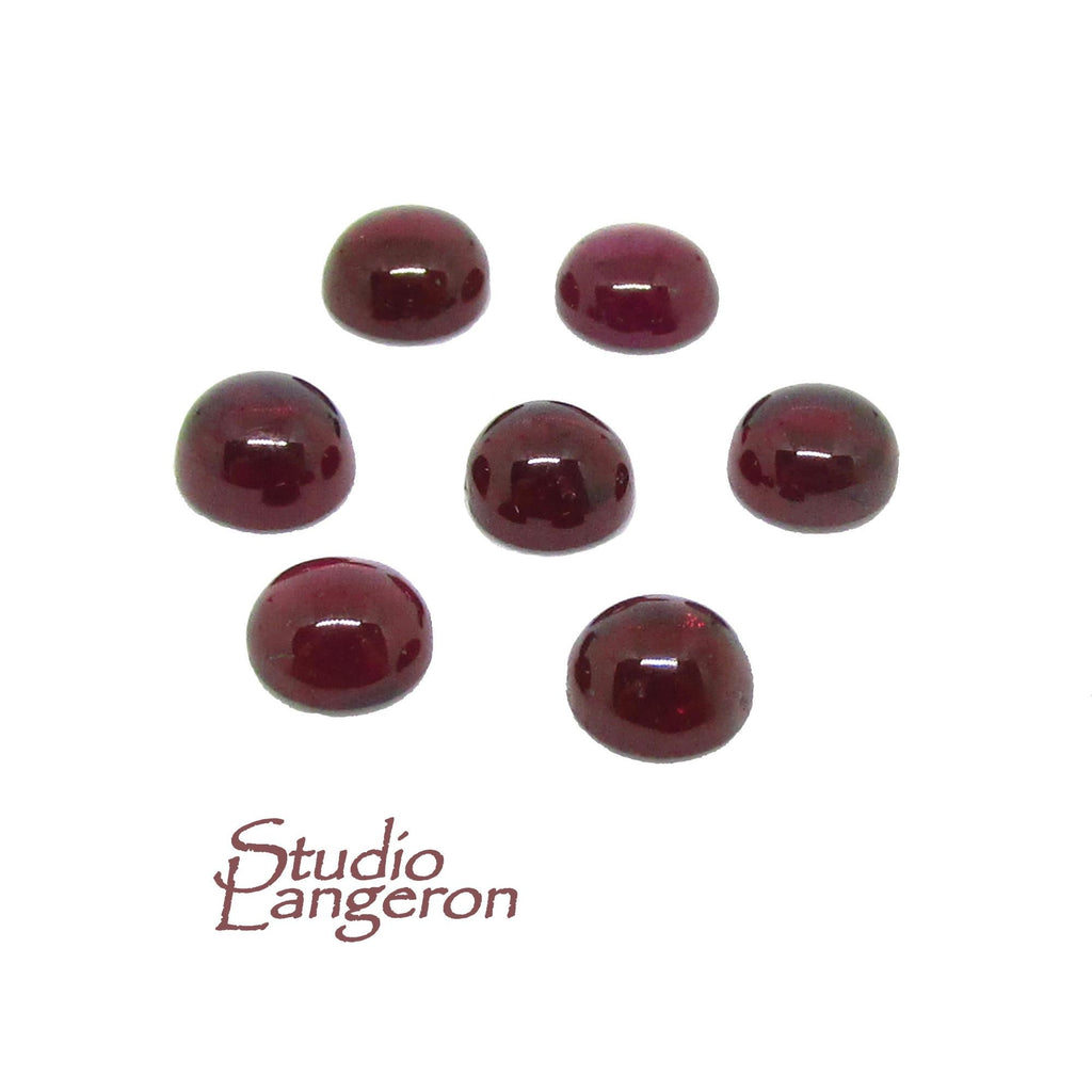 5 mm Garnet Round Cabochon Natural Gemstone Calibrated Size, Garnet Gemstone, Natural gemstone, Garnet cabochon, Jewelry making - 1 piece