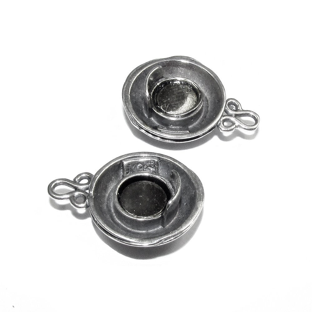 925 Sterling Silver Button Padlock Large Magnetic Clasp, Magnetic clasp, Silver clasp, Large clasp, Silver, Jewelry making - 1 piece