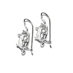 925 sterling silver blank earrings with oval bezel cup size 8x10-10x14mm, model 1231, Jewelry making, Setting, bezel cup - 1 pair (2 pieces)