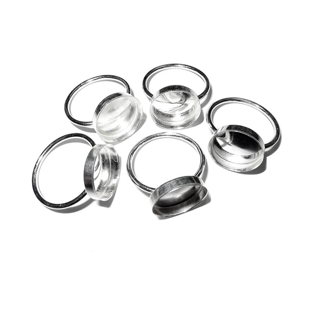 925 sterling silver blank ring with bezel cup 12 mm size 4 - 11, bezel cup, silver ring, base ring, jewelry making, Setting ring - 1 piece