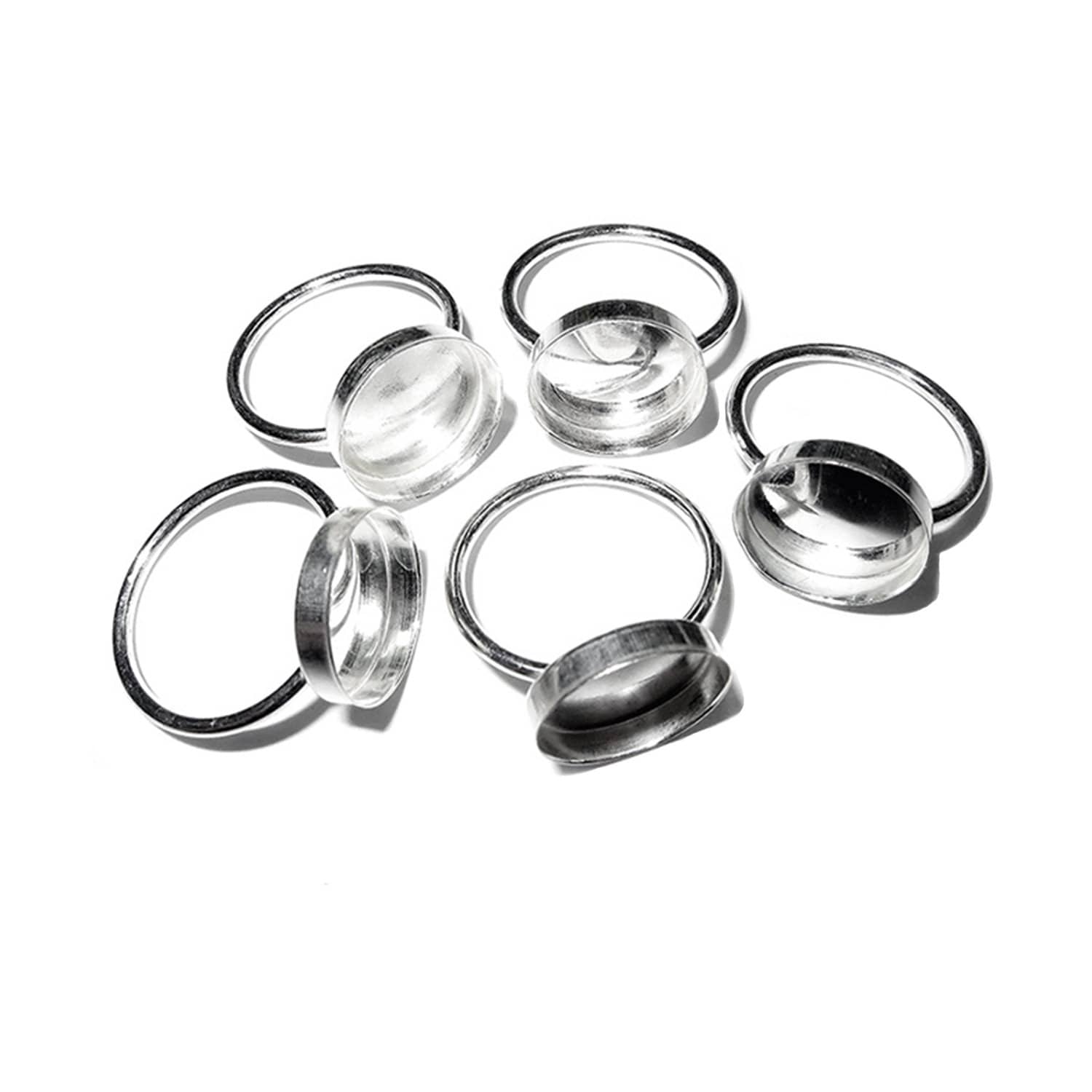 925 sterling silver blank ring with bezel cup 12 mm size 4 - 11, bezel cup, silver ring, base ring, jewelry making, Setting ring - 1 piece