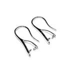 925 Sterling Silver Ear Wire with Pinch bail Mounting, Silver Ear wire, Silver earrings, Jewelry making, Sterling silver - 1 pair (2 pieces)