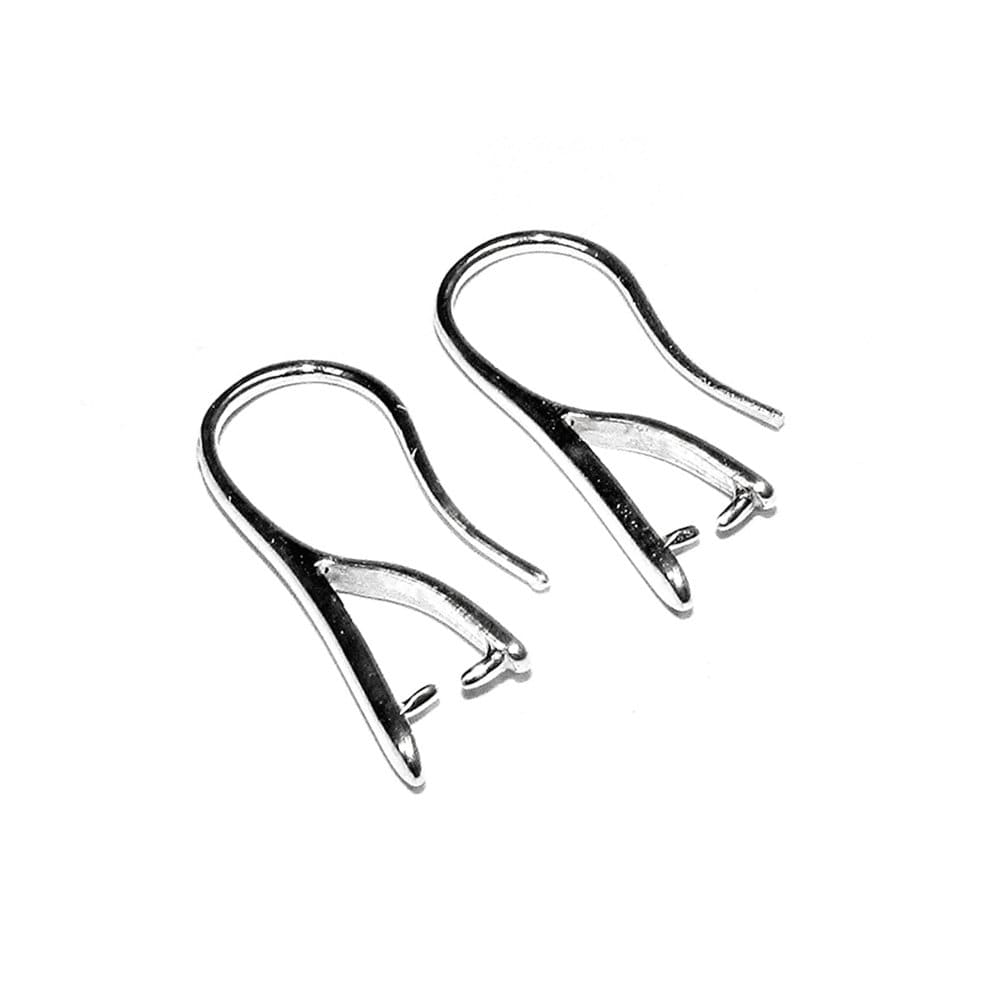 925 Sterling Silver Ear Wire with Pinch bail Mounting, Silver Ear wire, Silver earrings, Jewelry making, Sterling silver - 1 pair (2 pieces)
