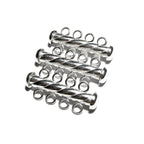 925 Sterling Silver Twisted Tube Bar Clasp 4-Hole size 4.3x26 mm, Silver Clasps, Slide Clasps, Sterling silver, Jewelry making - 1 piece