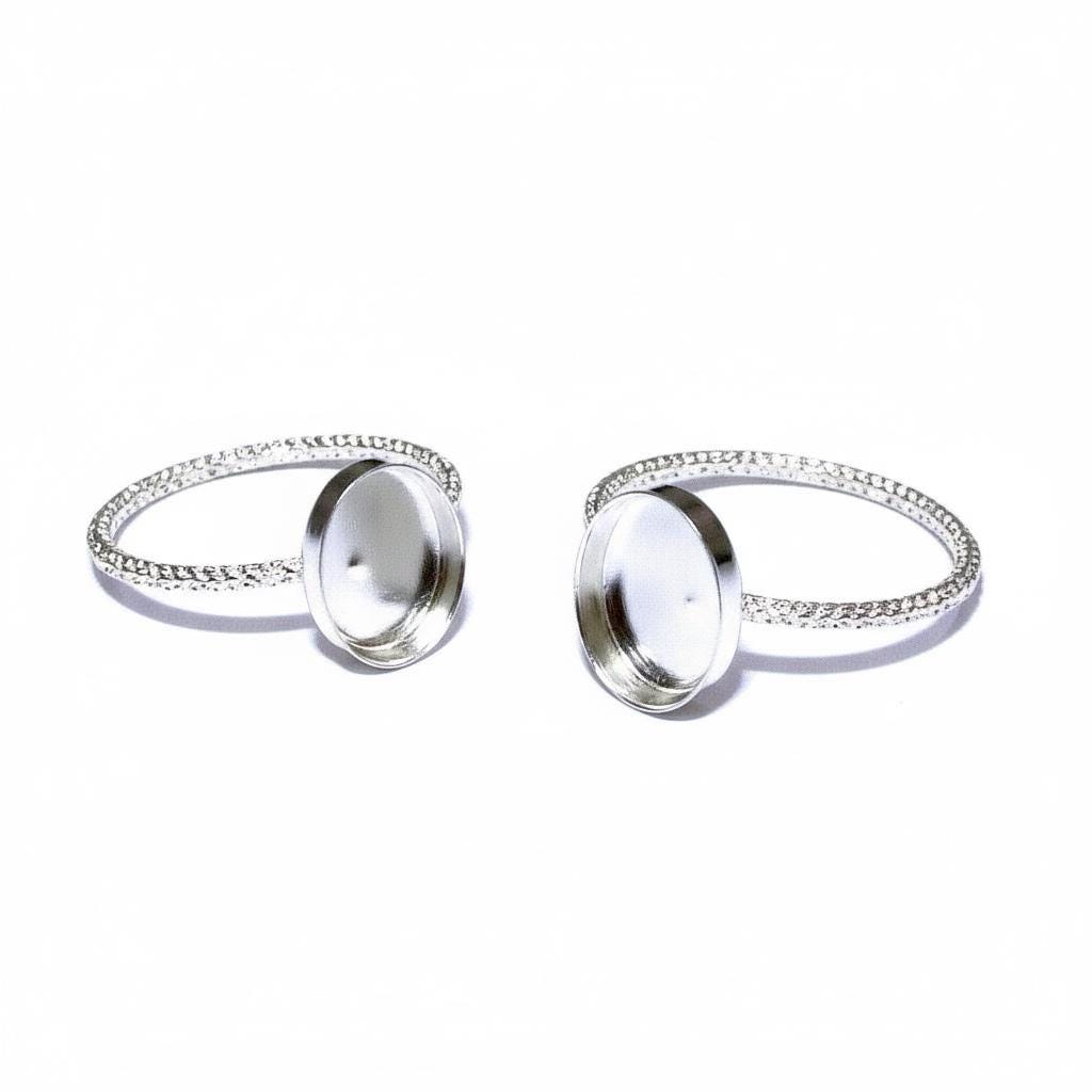 925 Sterling silver blank ring with bezel cup 7x9mm size 4, 5, 6, 7, 8, 9, 10, 11, Jewelry making, bezel cup, base ring, Setting - 1 piece