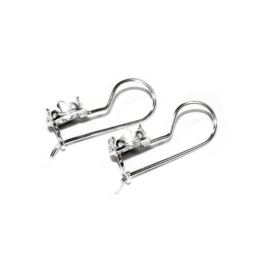 6 mm size 925 sterling silver blank earrings with round bezel cup, Jewelry making, Setting, bezel cup, base earrings - 1 pair (2 pieces)