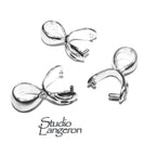925 Sterling silver Large Pinch Pendant Bail, sterling silver Bail, Bail, Bail finding, Jewelry making, bail for pendant - 1 piece