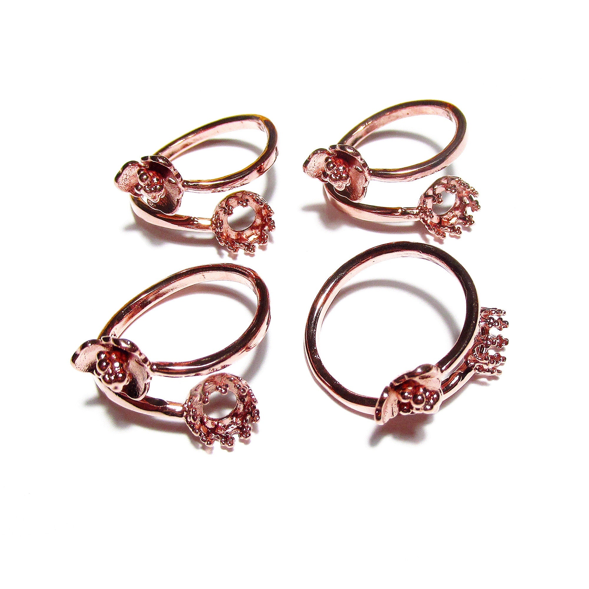 14K Rose gold filled open blank ring with bezel cup 6 mm, base ring, Setting, bezel cup, Jewelry making, Rose gold filled ring- 1 piece