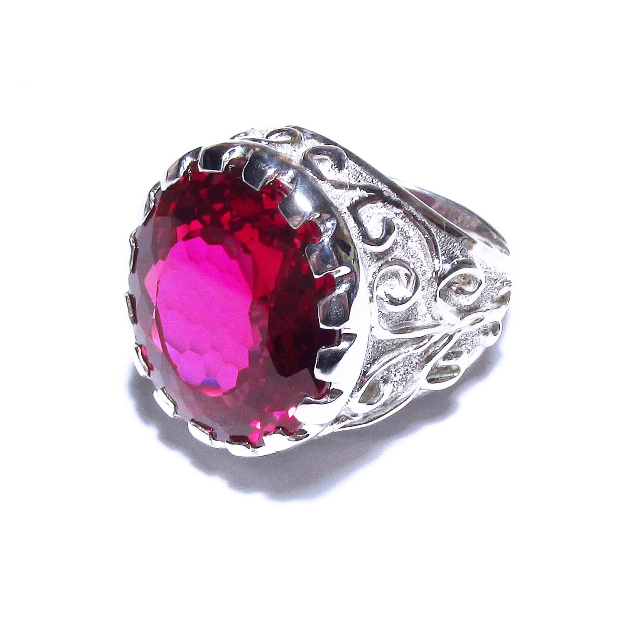 Statement Red topaz ring 925 sterling silver size 8 1/2, Handmade ring, single copy, Red topaz, silver ring, gemstone, Red topaz ring