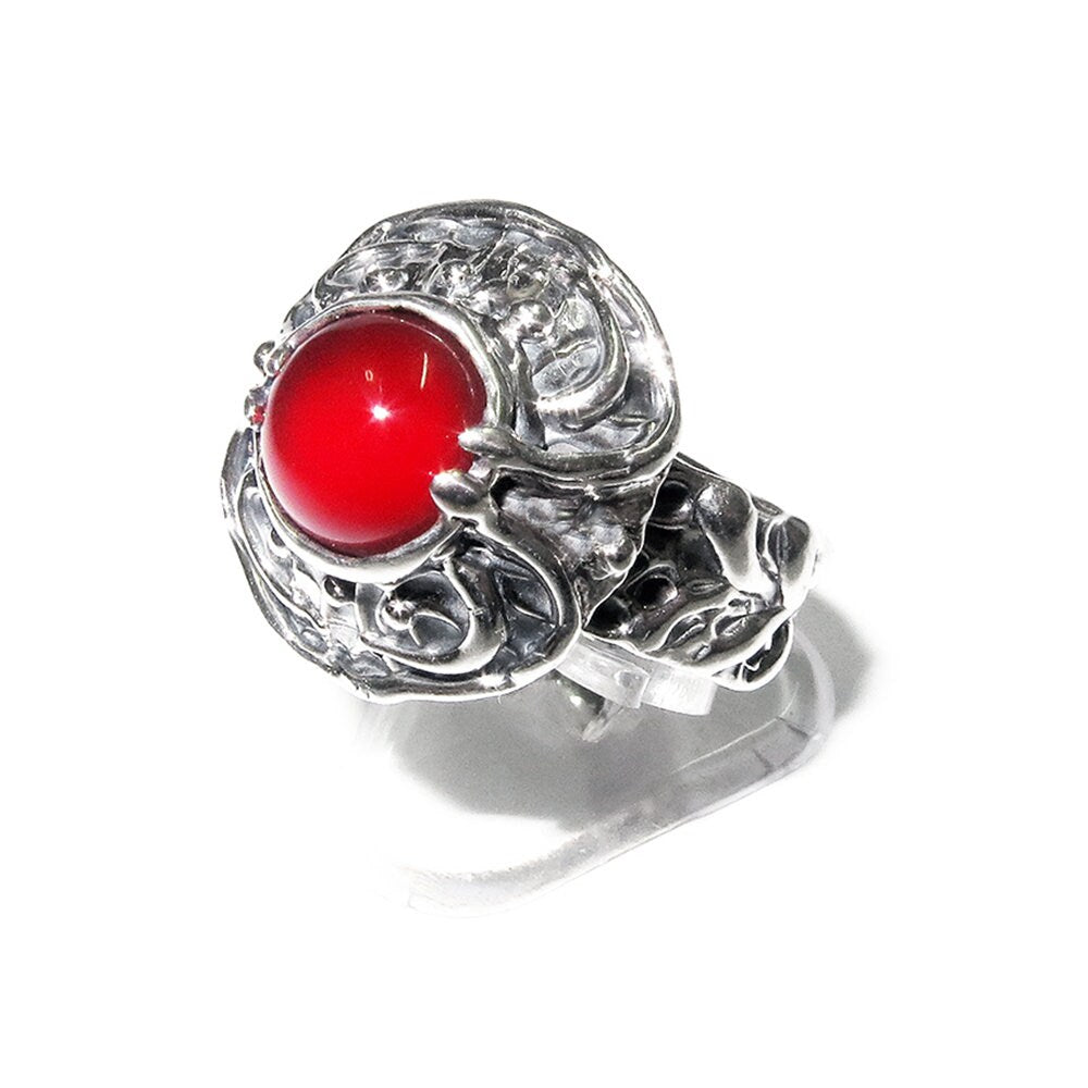 Statement Opal ring 925 sterling silver size 7, Handmade ring, single copy, 925 sterling silver, Natural red opal, silver ring, gemstone