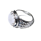 Statement moonstone ring 925 sterling silver size 7 1/2, Handmade ring, single copy, 925 sterling silver, Natural moonstone, gemstone