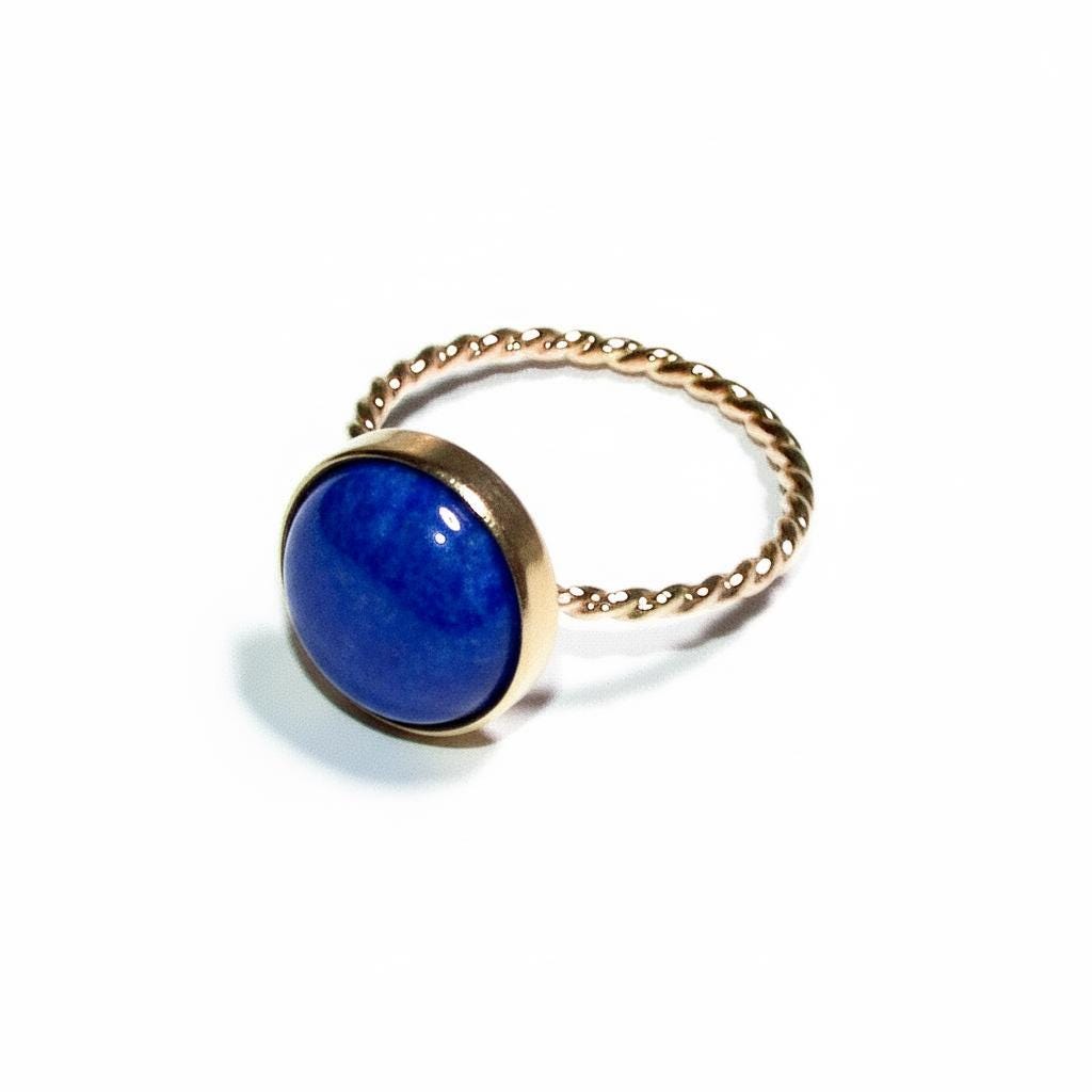 14K Yellow gold filled twisted blank ring with bezel cup 12mm size 4 - 11, Jewelry making, Mounting ring, bezel cup, setting - 1 piece