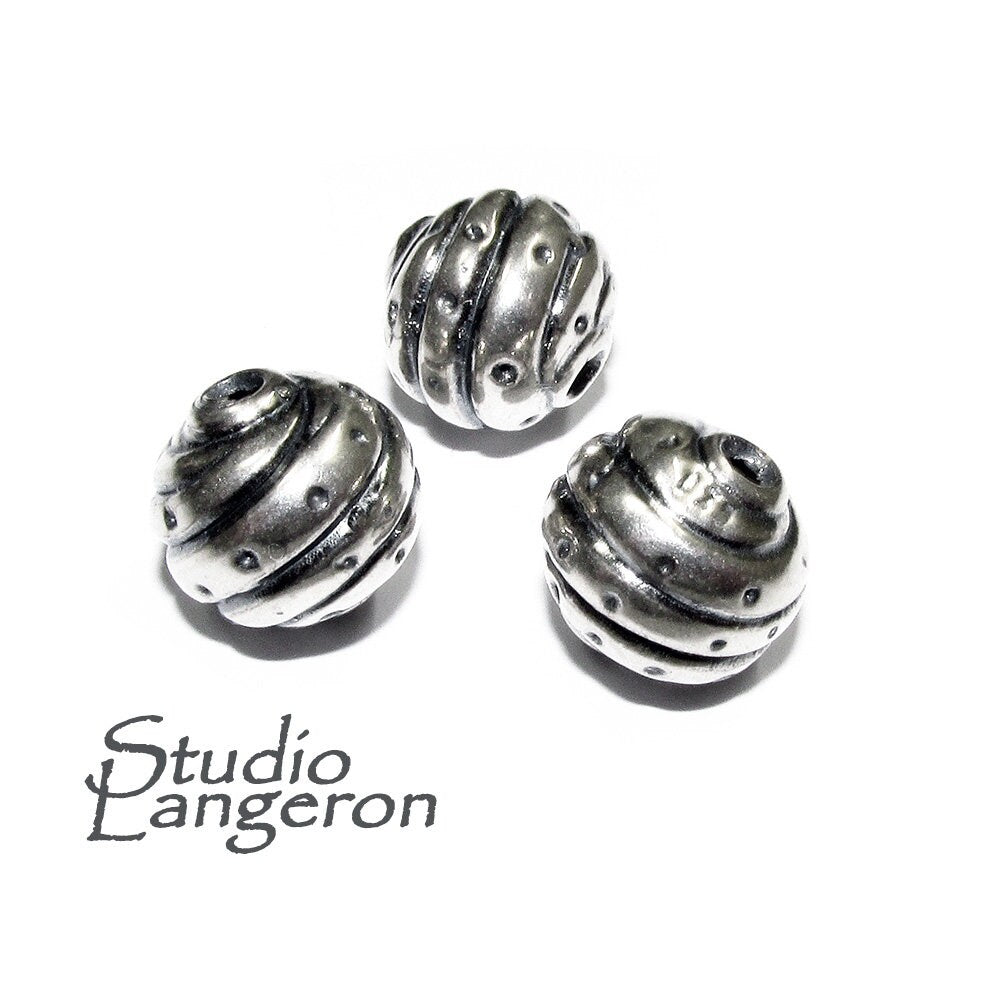 925 sterling silver handmade beads BB13, Jewelry making, silver beads, Handmade beads, decorative beads, Original beads - 1 piece