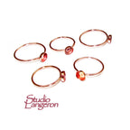 14K Rose solid gold blank ring with bezel cup 5 mm size 4 - 11, Base ring, Gold ring, bezel cup, Jewelry making, Setting - 1 piece