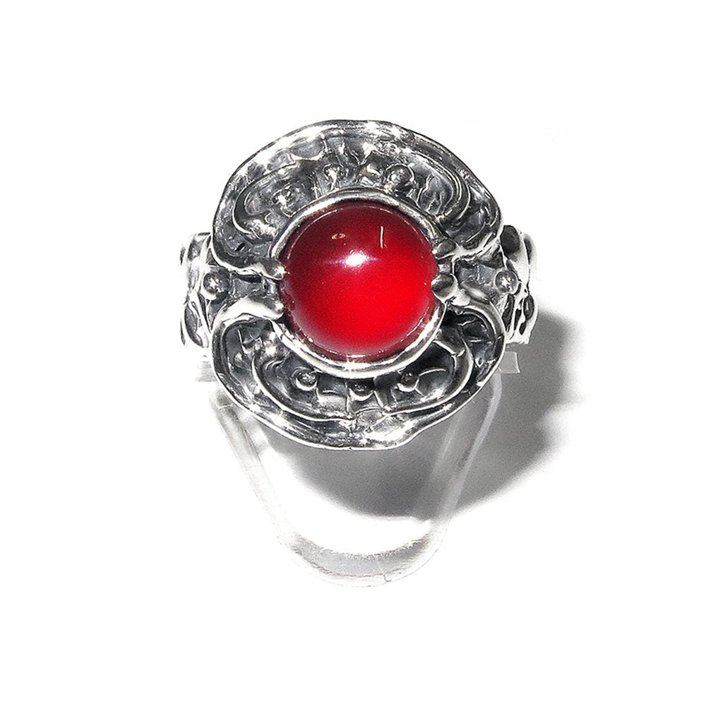 Statement Opal ring 925 sterling silver size 7, Handmade ring, single copy, 925 sterling silver, Natural red opal, silver ring, gemstone