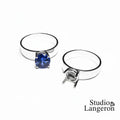 925 sterling silver blank ring with 4-prong setting 7 mm size 4-11, silver ring, Jewelry making, base ring, Setting, Prong setting - 1 piece