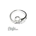 925 sterling silver open blank ring with bezel cup 6 mm, silver ring, base ring, Jewelry making, ring mounting, sterling silver - 1 piece