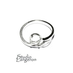 925 sterling silver open blank ring with bezel cup 6 mm, silver ring, base ring, Jewelry making, ring mounting, sterling silver - 1 piece