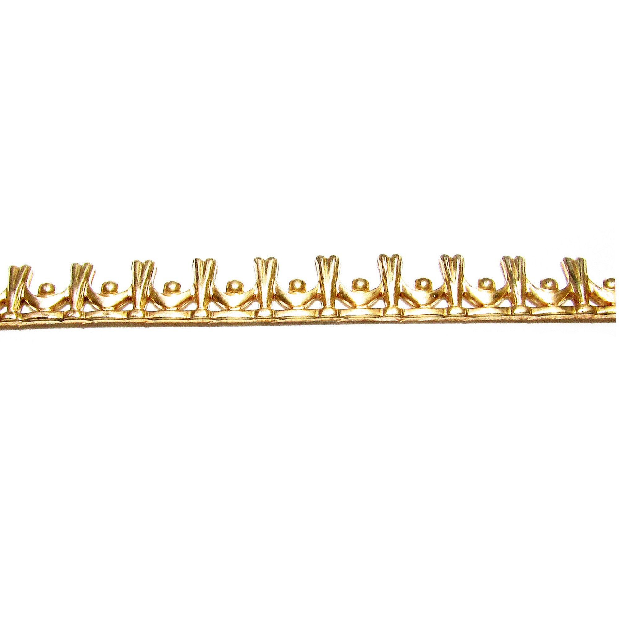 14K Yellow Gold filled Gallery wire, Bezel wire, Gallery ribbon, Gallery pattern, Gold Filled Wire, Gold Filled Setting - 4 inch (10 cm)