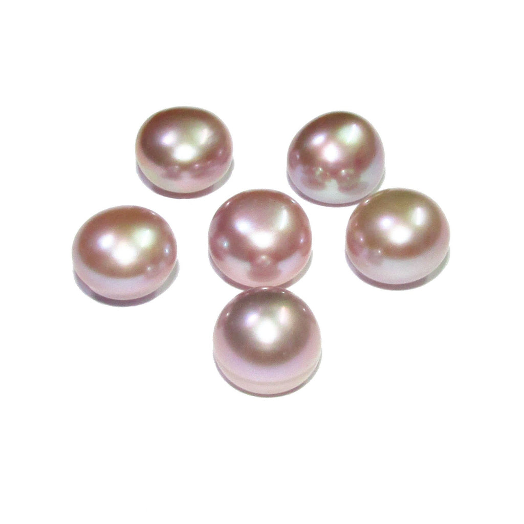 11 mm Lilac pearls half-drilled Cabochon, Natural Pearl, Lilac pearls Gemstone, Round pearl, Jewelry making, ring, earrings - 1 piece