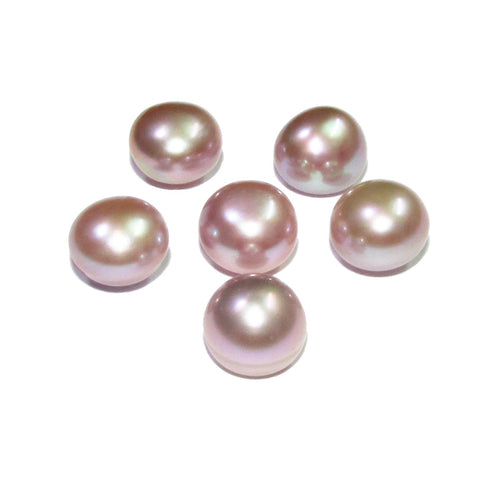 11 mm Lilac pearls half-drilled Cabochon, Natural Pearl, Lilac pearls Gemstone, Round pearl, Jewelry making, ring, earrings - 1 piece