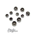 925 sterling silver diamond cut black beads sizes 3, 4 mm, diamond cut beads, Jewelry making, round beads, silver findings - 1 piece