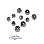 925 sterling silver diamond cut black beads sizes 3, 4 mm, diamond cut beads, Jewelry making, round beads, silver findings - 1 piece