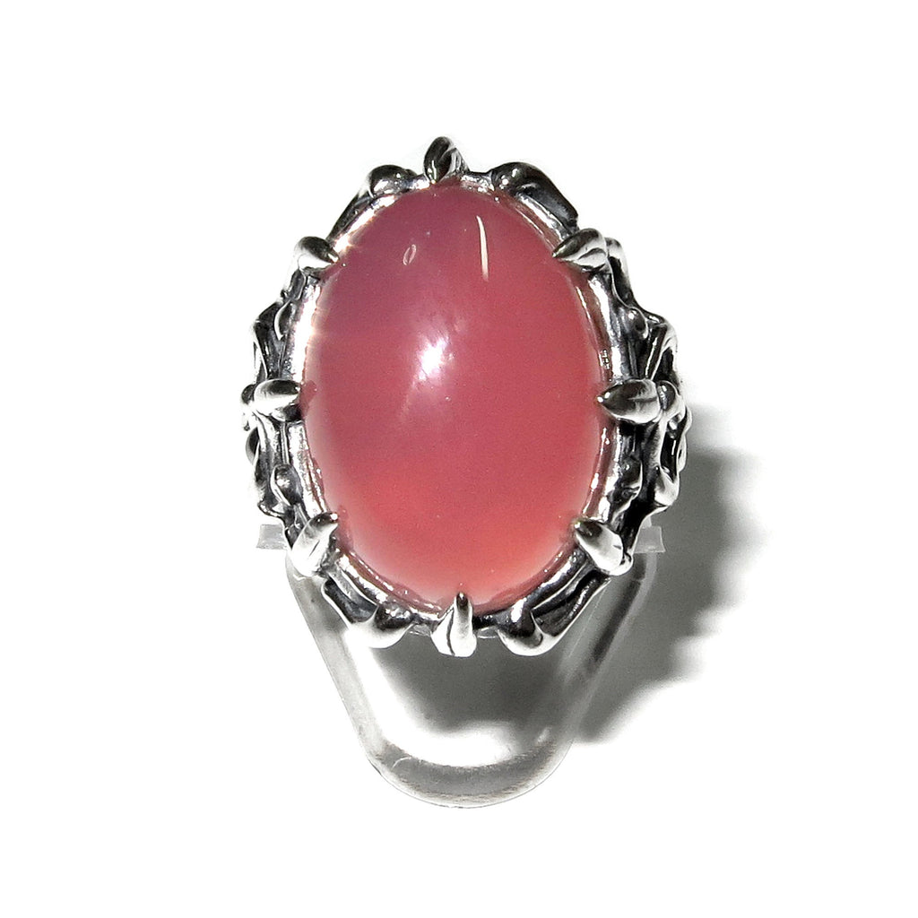 Statement Chalcedony ring 925 sterling silver size 7, Handmade ring, single copy, 925 sterling silver, Natural Lavender Chalcedony, gemstone