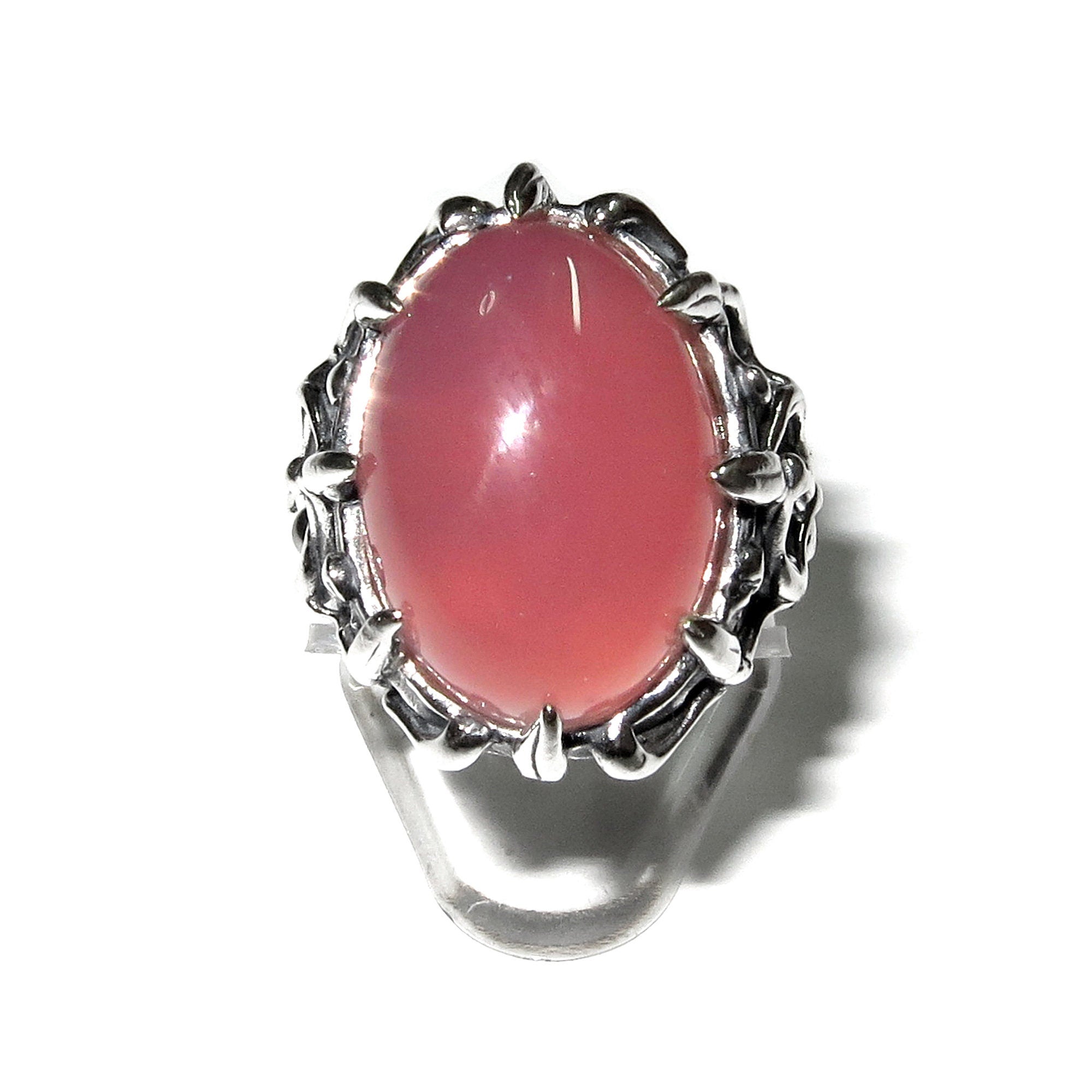 Statement Chalcedony ring 925 sterling silver size 7, Handmade ring, single copy, 925 sterling silver, Natural Lavender Chalcedony, gemstone