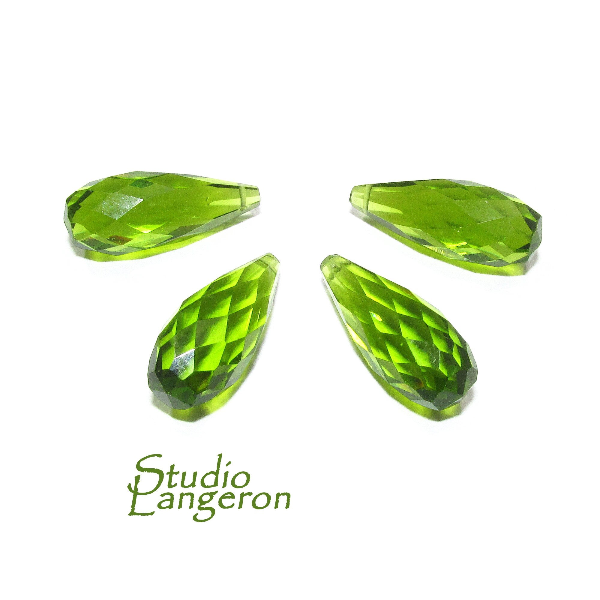 Natural Peridot Teardrop faceted Beads size 20x8 mm, Peridot Gemstone, Jewelry making, Natural Gemstone Teardrop beads - 1 piece
