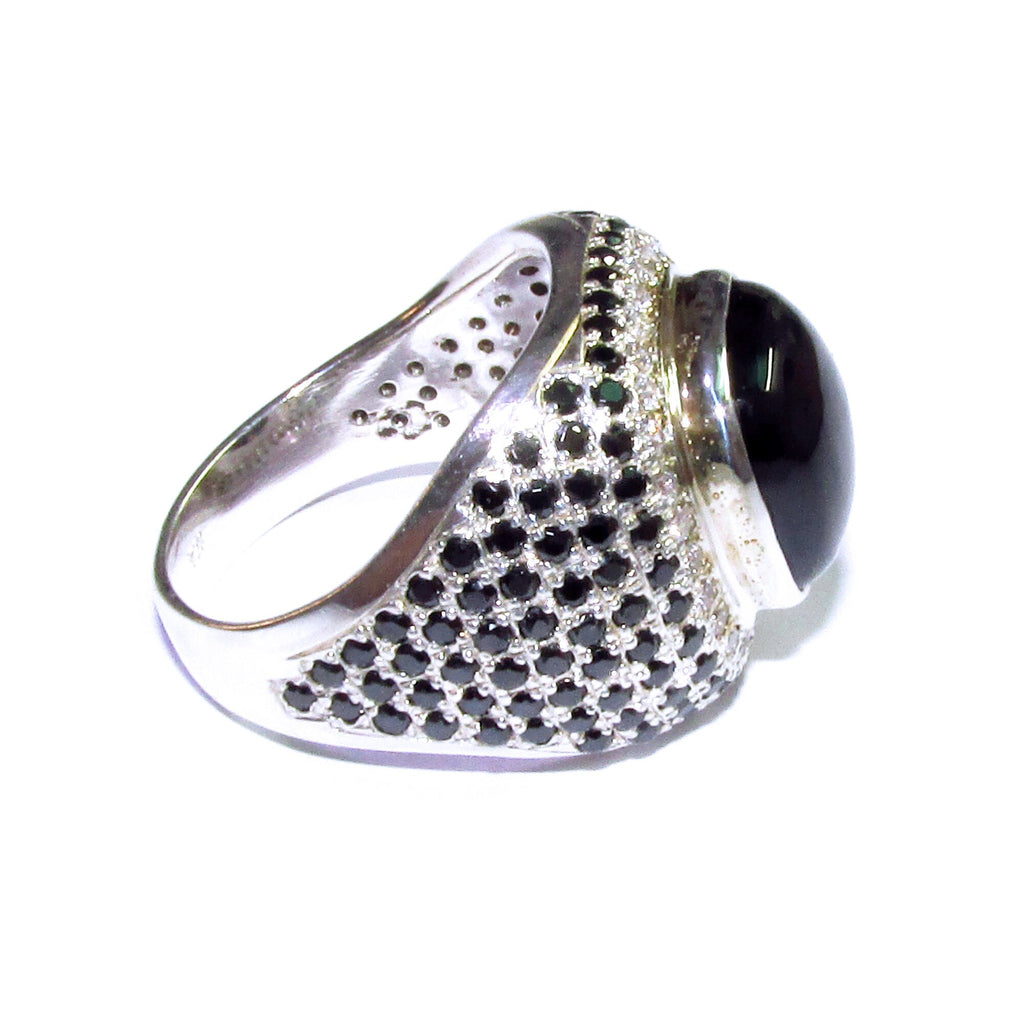 Black onyx man ring 925 sterling silver size 9 1/2, Handmade ring, single copy, sterling silver, natural onyx, man ring, black gemstone