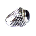 Black onyx man ring 925 sterling silver size 9 1/2, Handmade ring, single copy, sterling silver, natural onyx, man ring, black gemstone