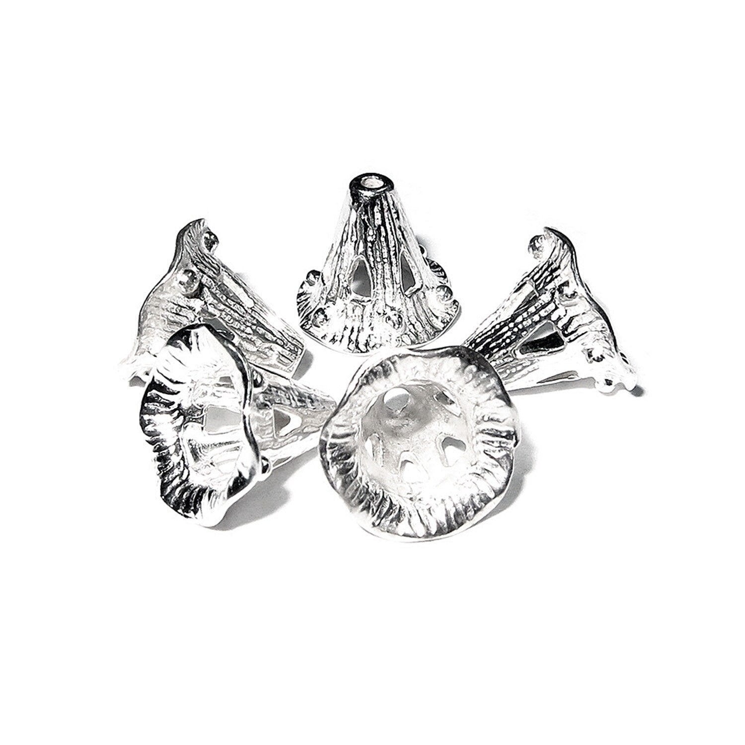925 Sterling silver Bead Cones, Beading, Beading cones, Sterling silver, Lariat, End caps, Silver cone, Jewelry making - 1 pair (2 piece)