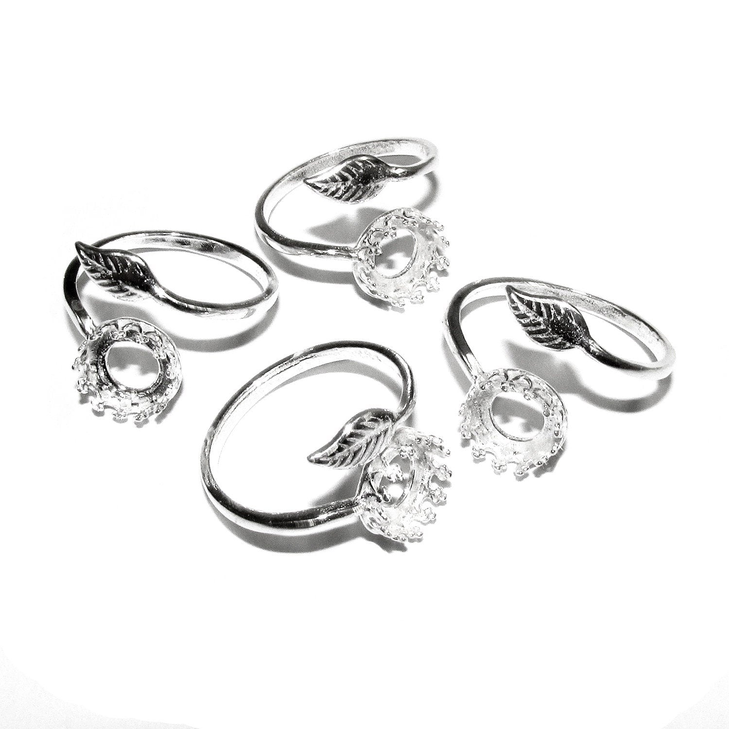 925 sterling silver shiny open blank ring with bezel cup 8 mm, silver ring, base ring, Jewelry making, setting, bezel cup, ring - 1 piece