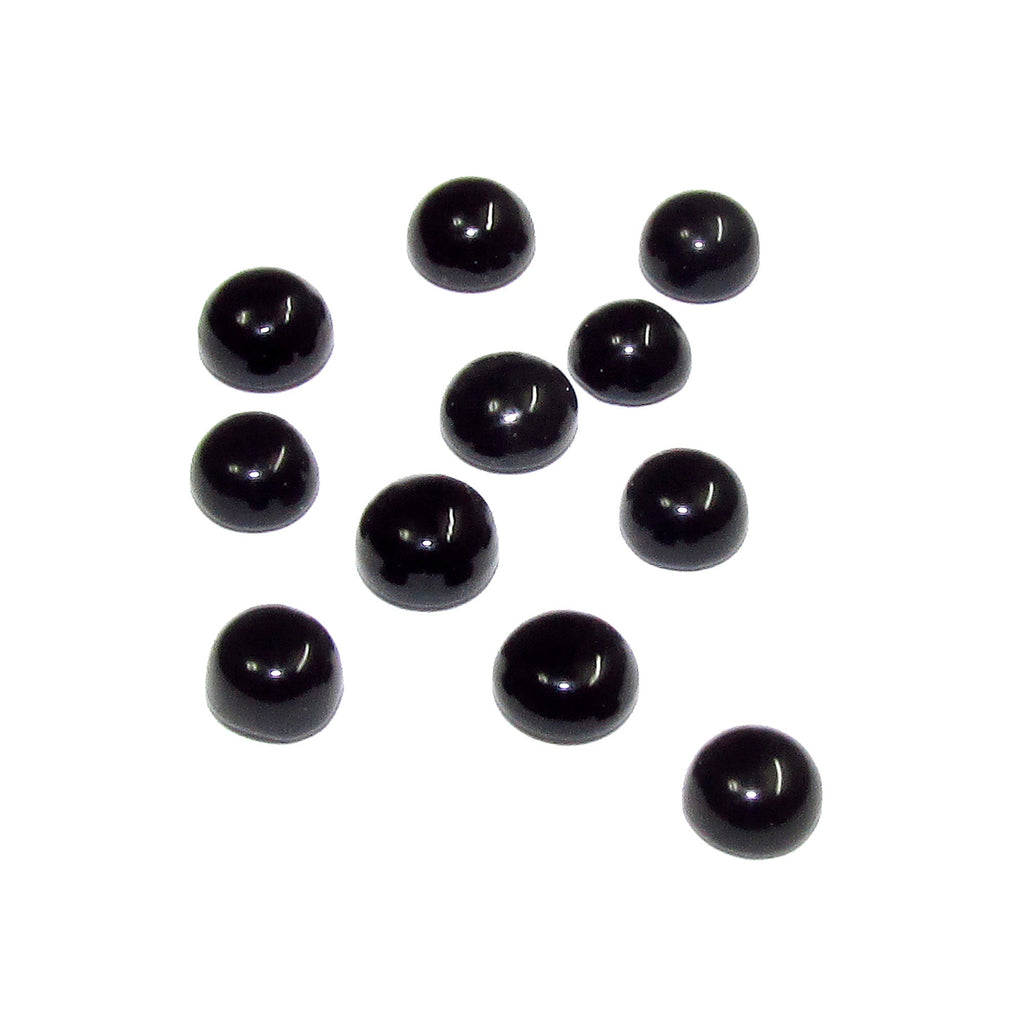 4 mm Natural Black onyx round Cabochon, Black onyx Gemstone, Natural gemstone, Round cabochon, Jewelry making, Black onyx - 1 piece