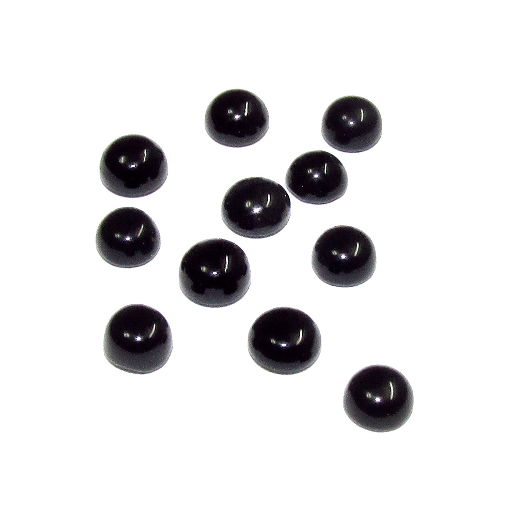 4 mm Natural Black onyx round Cabochon, Black onyx Gemstone, Natural gemstone, Round cabochon, Jewelry making, Black onyx - 1 piece