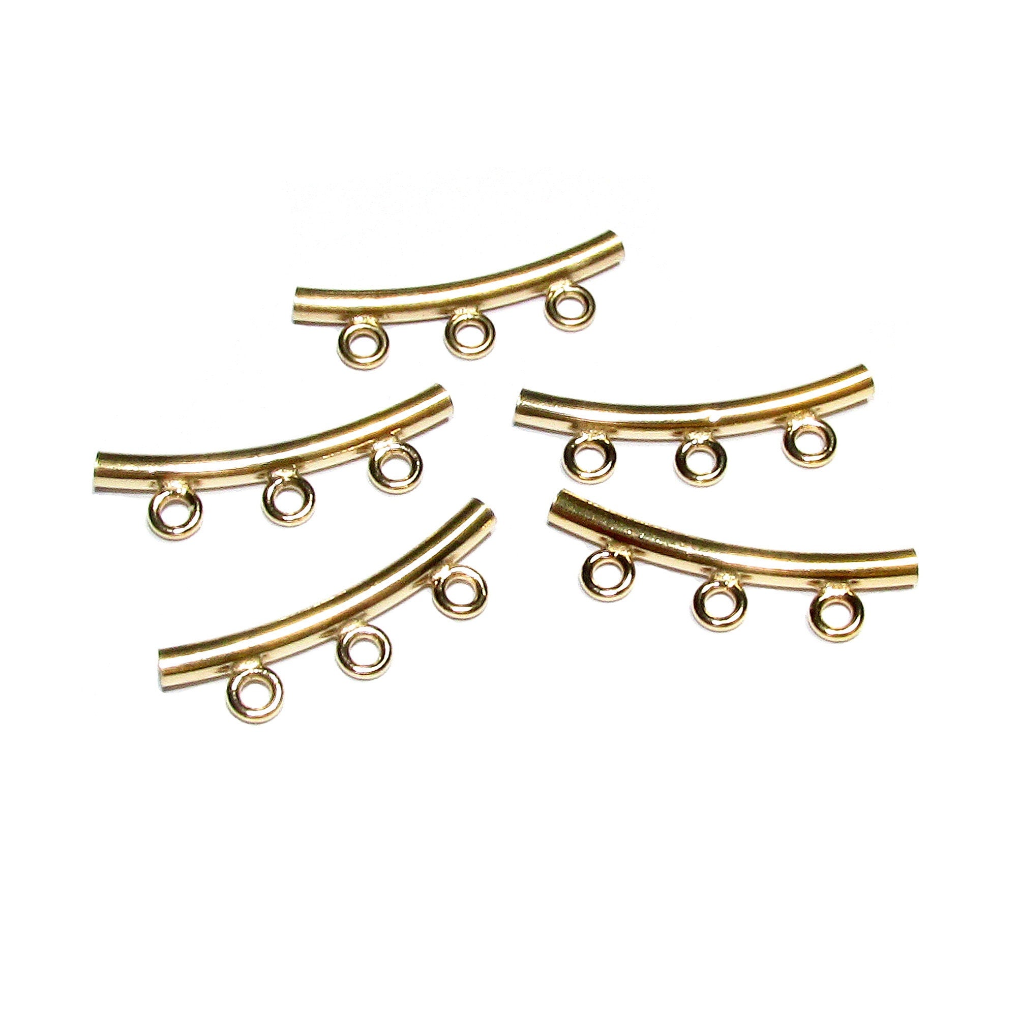 14K Gold Filled Tube Pendant Bail with Three Ring size 2x20 mm, tube pendant, tubes gold filled, Jewelry making, gold filled - 1 piece