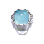 Statement Chalcedony ring 925 sterling silver size 7 1/2, Handmade ring, single copy, 925 sterling silver, Natural Aqua chalcedony, gemstone