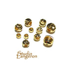 14K yellow gold filled diamond cut beads size 3, 4, 5, 6, 7, 8 mm, round gold filled beads, Jewelry making, diamond cut beads - 1 piece