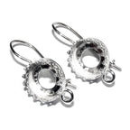 925 sterling silver blank earrings with bezel cup and closet ring size 6-14mm, model 1023H, Jewelry making, Setting - 1 pair (2 pieсes)