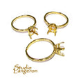 14K Yellow gold filled open blank ring with 4-prong setting 6x8 mm, Base ring, ring gold filled, Jewelry making, Setting - 1 piece