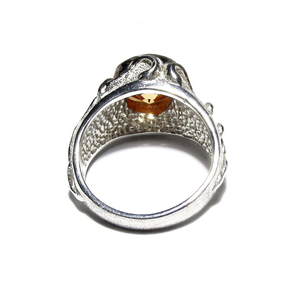 Champagne topaz ring 925 sterling silver size 5, handmade ring, single copy, Statement ring, Champagne topaz, silver ring, gemstone
