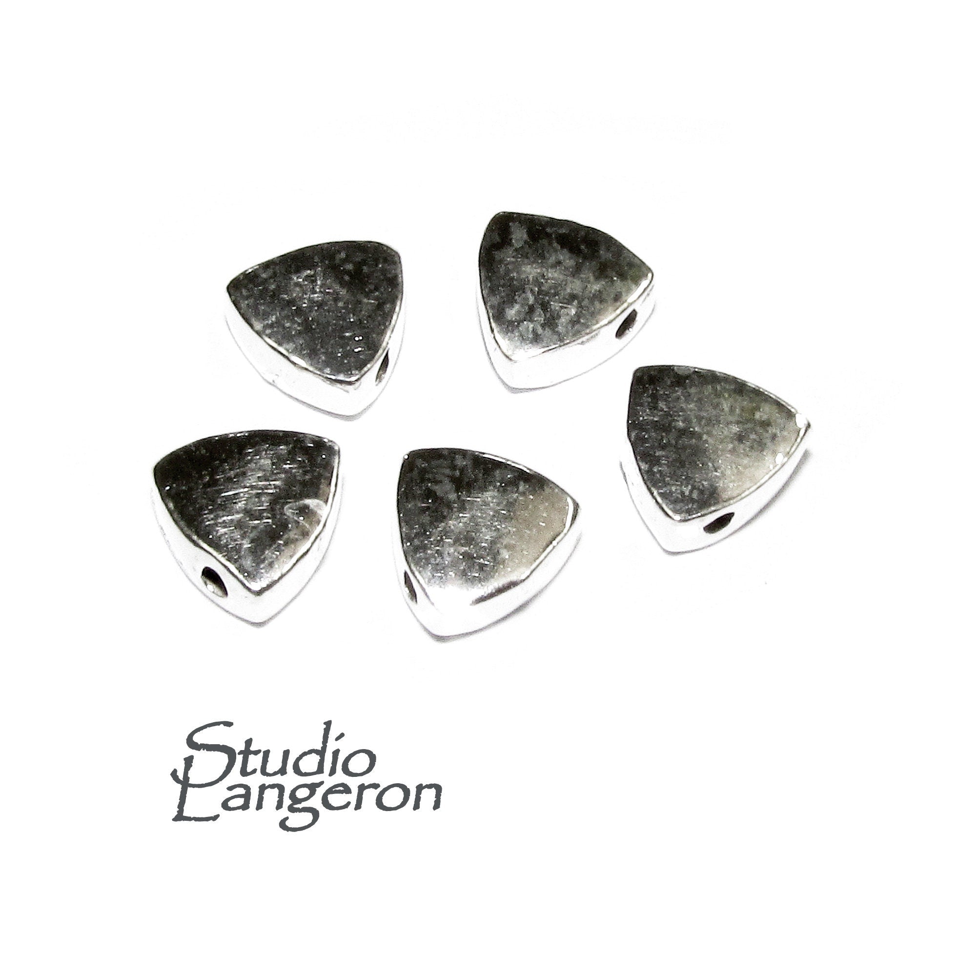 925 Sterling silver triangle flat beads size 6.2x2.2 mm, Flat beads, Silver beads, Jewelry making, Beads bracelet, Silver beads - 1 piece