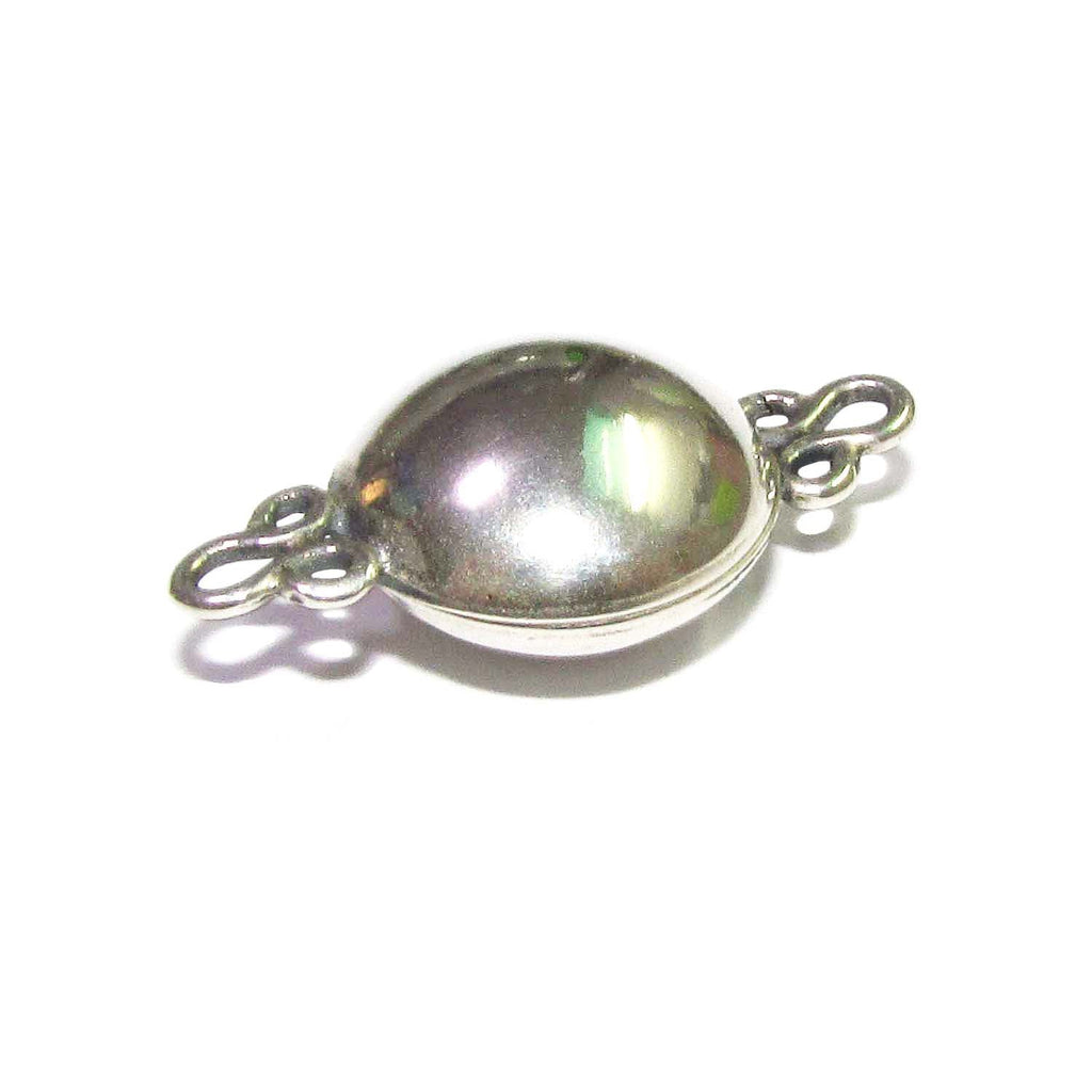 925 Sterling Silver Large Button Padlock Magnetic Clasp, Magnetic clasp, Clasps, Jewelry making, Round clasp, Sterling silver - 1 piece