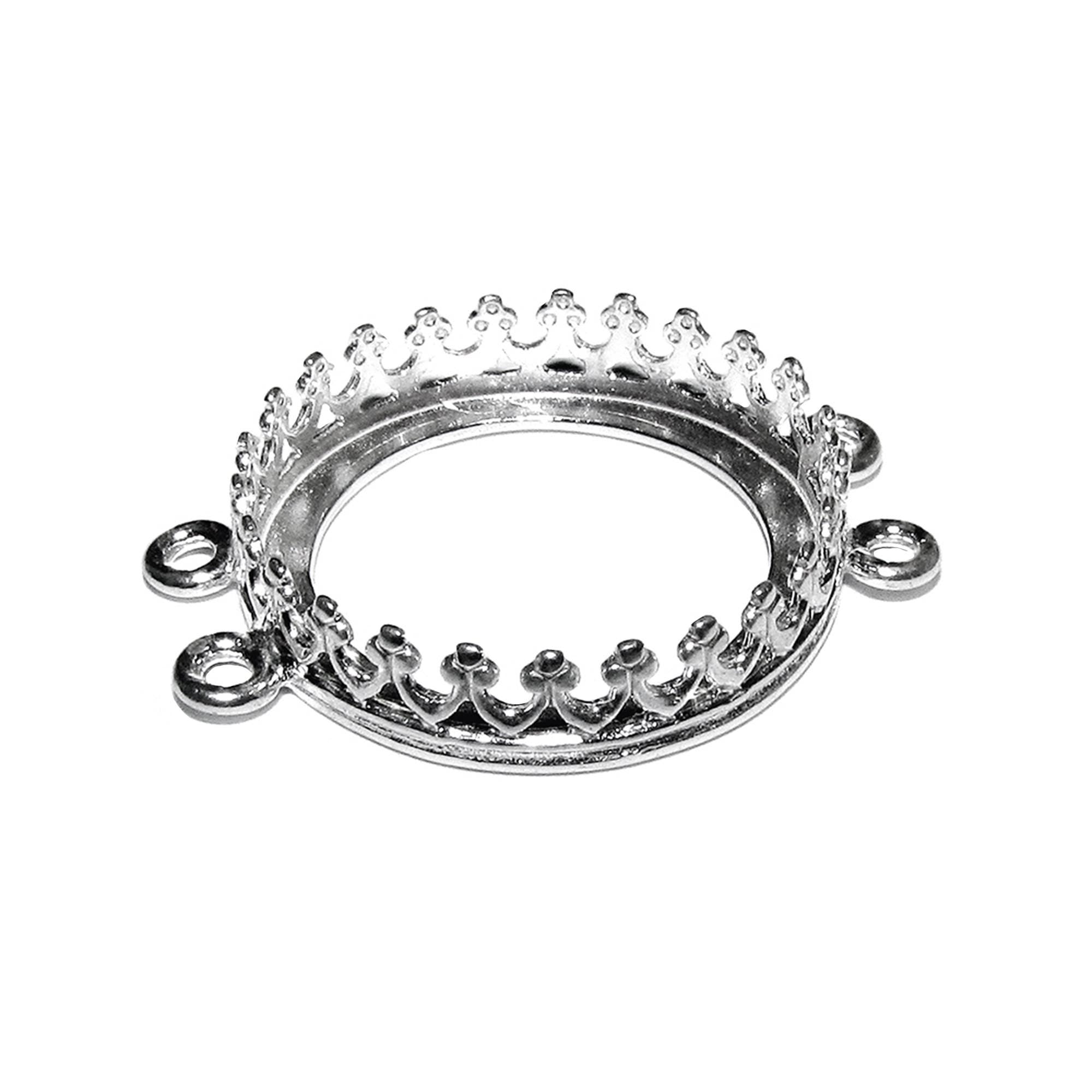 925 Sterling Silver Round Bezel Cup Settings with 4 rings, size 12, 14, 16, 18, 20 mm, Bezel cup, Jewelry making, Round bezel cup - 1 piece