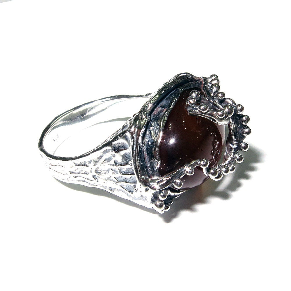 Statement Natural opal ring 925 sterling silver size 9, Handmade ring, single copy, sterling silver, Orange opal, silver ring, gemstone
