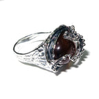 Statement Natural opal ring 925 sterling silver size 9, Handmade ring, single copy, sterling silver, Orange opal, silver ring, gemstone