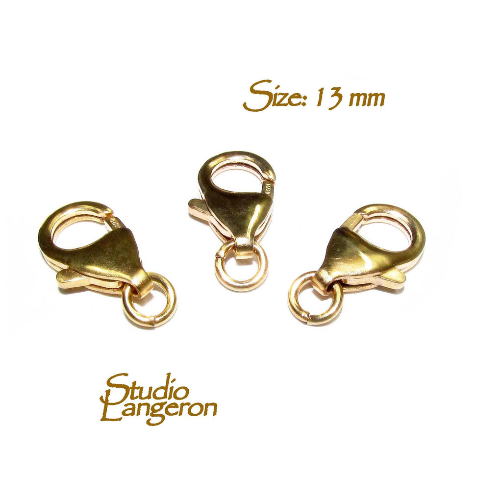 3 pcs/Pkg 14K Gold Filled Lobster Clasp size 13 mm, Trigger clasps, Clasps, Clasps gold filled, Jewelry making, 14/20 Gold filled