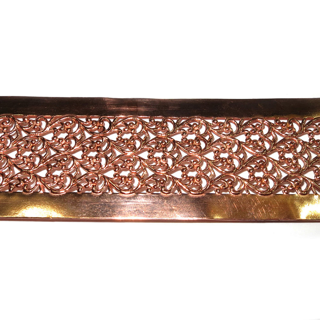 Natural Copper Bezel wire, Gallery wire, Gallery ribbon, Gallery pattern, Copper, Jewelry making, Setting, Copper wire  - 4 inch (10 cm)